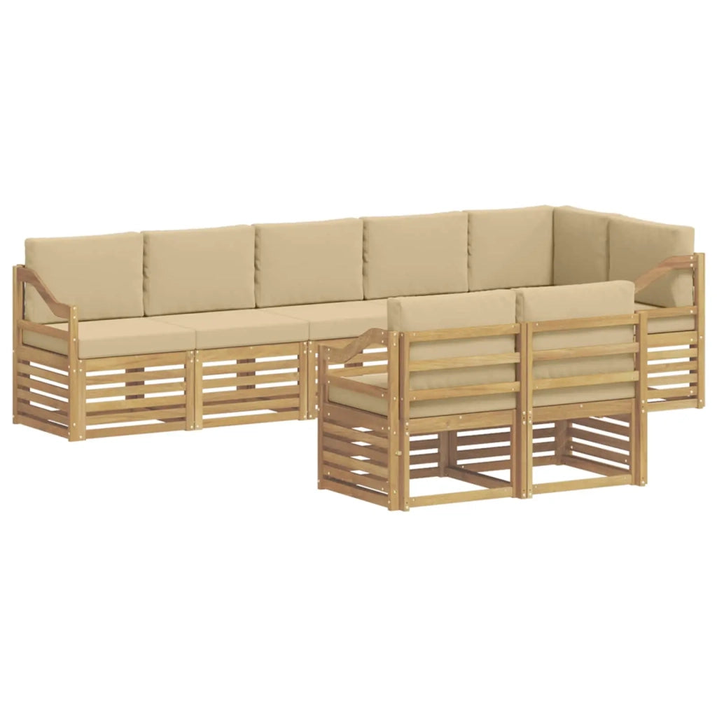 Set di divani da esterno 8 pcs Bianco e Beige 3392053