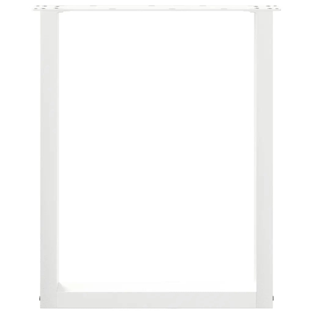 Gambe per tavolo da pranzo a forma di U 2 pz bianche 60x(72-73) cm in acciaio 4013181