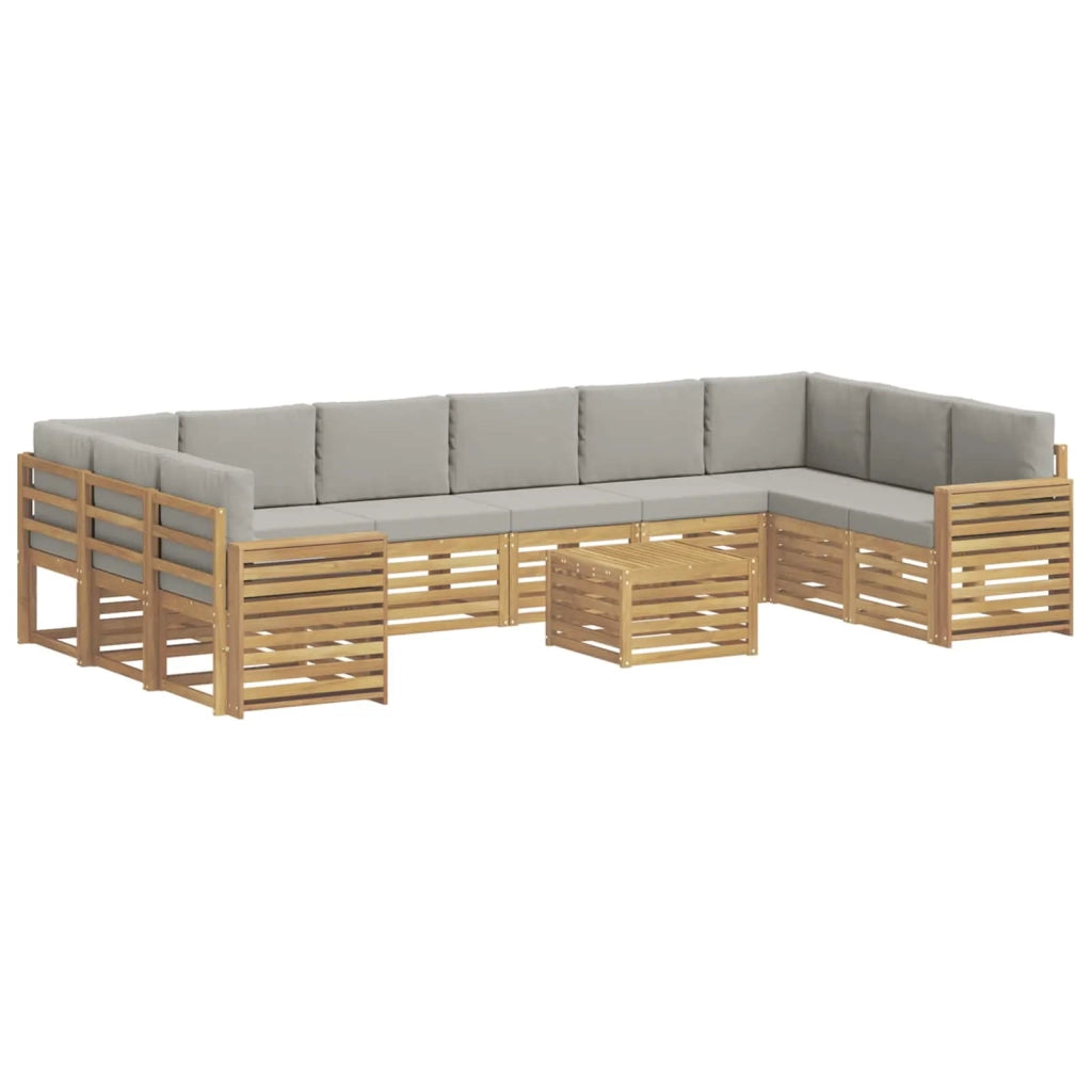 Set di divani da esterno 11 pcs Bianco e Grigio Chiaro 3392631
