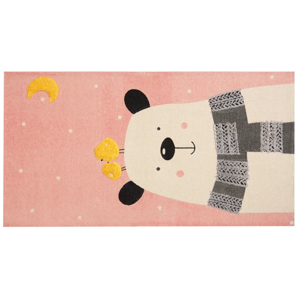 Tappeto per aree multicolore con stampa di orsi 80 x 150 cm, a pelo basso, per la stanza dei giochi dei bambini