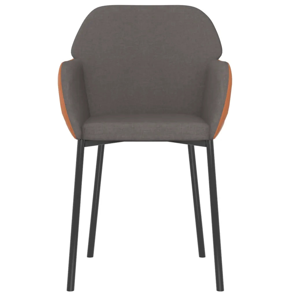 Sedie da Pranzo 2 pz Grigio Scuro in Tessuto e Similpelle cod mxl 29643