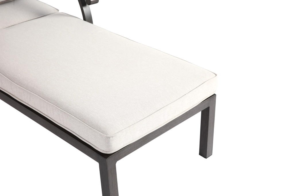 Sedia Chaise Longue da Esterno ¨C MINIMAL ¨C Alluminio, Cuscino Beige, Reclinabile