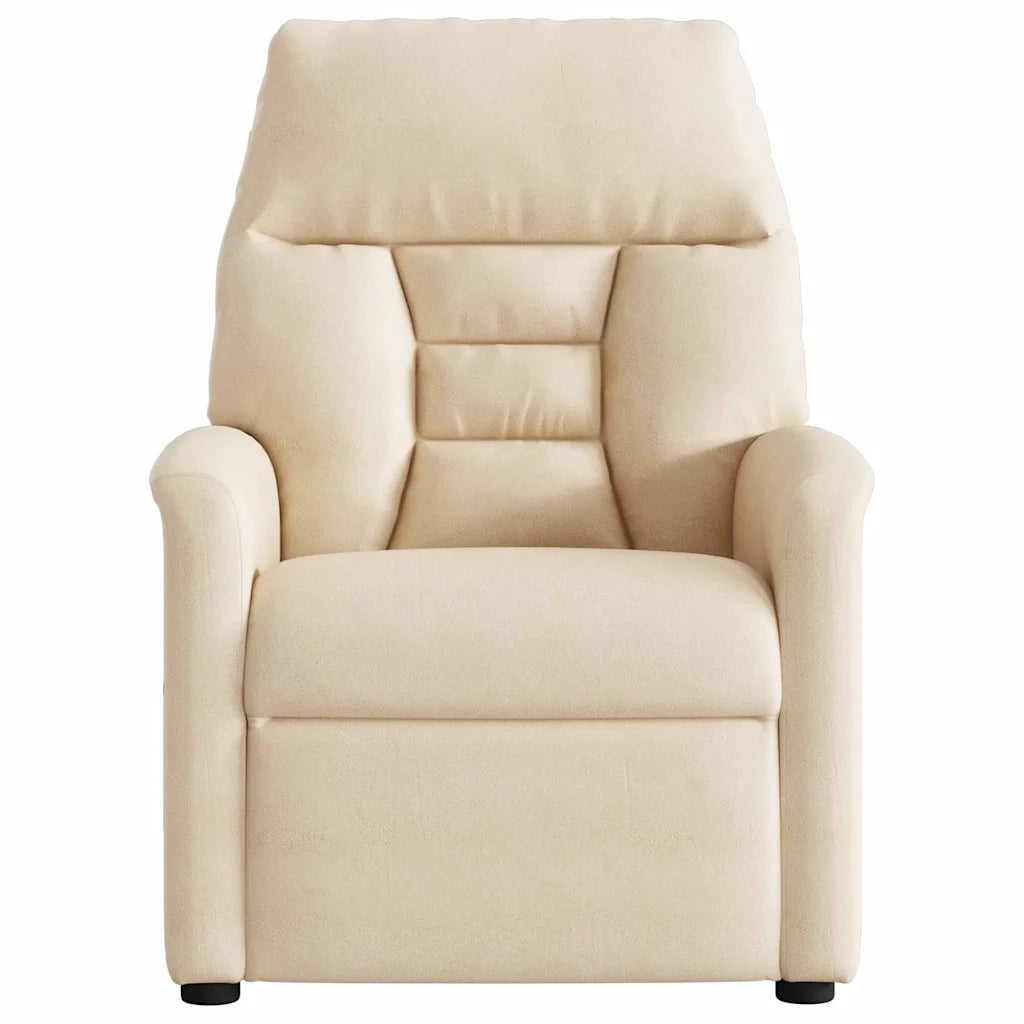 Poltrona Massaggiante Reclinabile Beige in Tessuto Microfibra 4015575