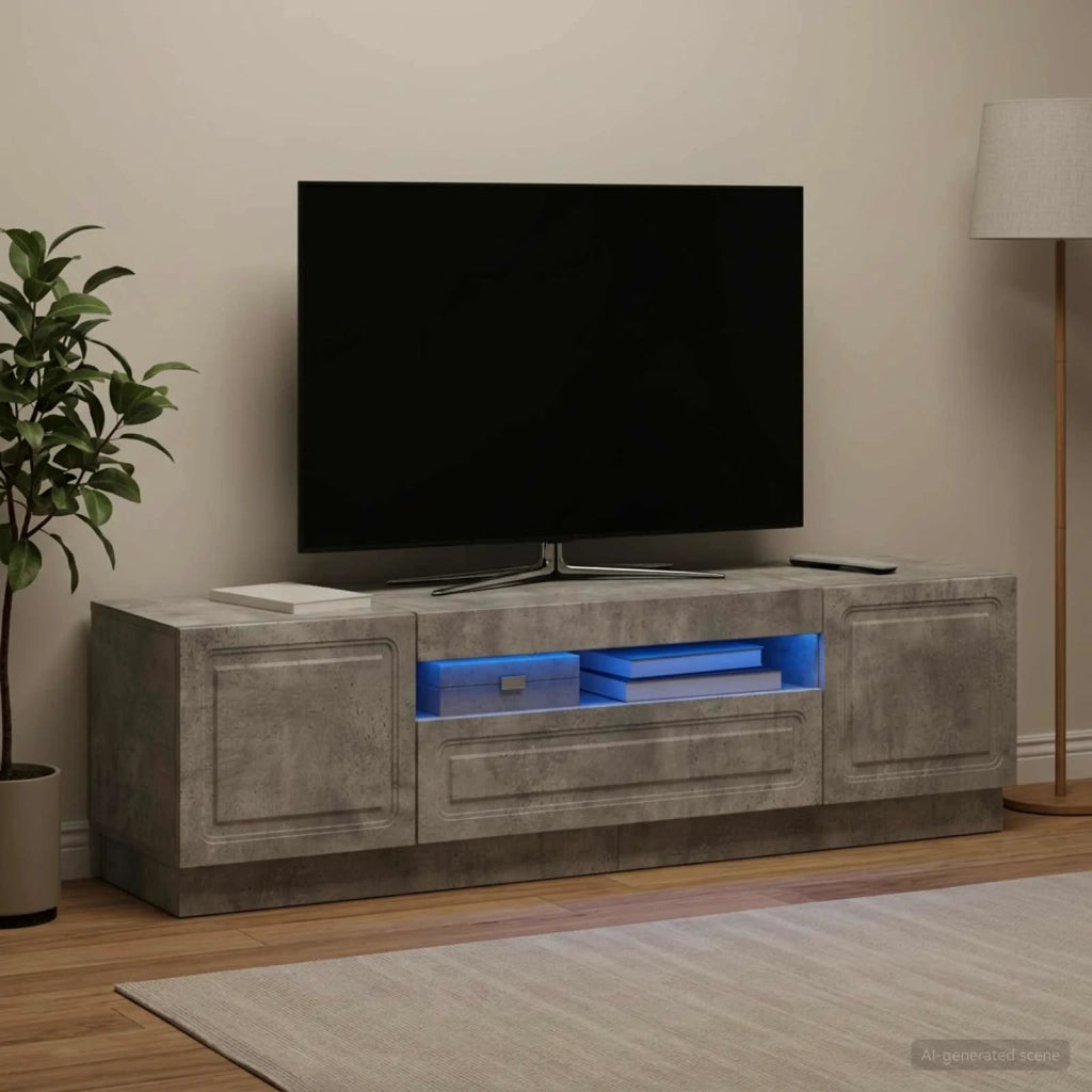 Mobile TV LED Grigio Cemento Legno ingegnerizzato 897788