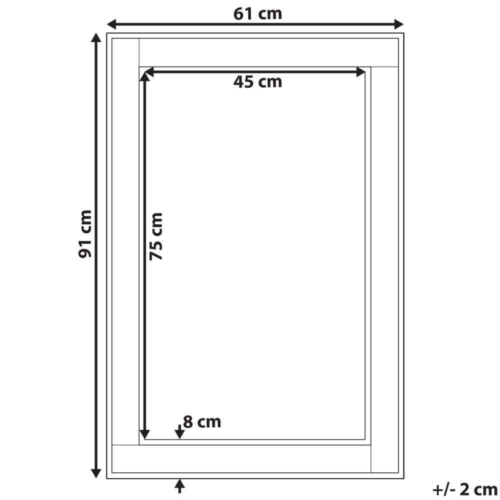 Specchio da parete argento con dorato 60 x 90 cm verticale minimalista Art Deco camera da letto comò soggiorno