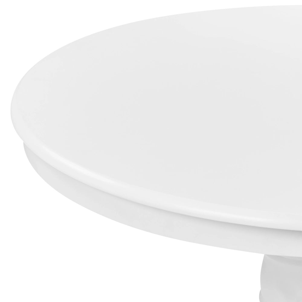Tavolo da pranzo allungabile in legno con piedistallo bianco 106/150 x 106 cm stile vintage retrò