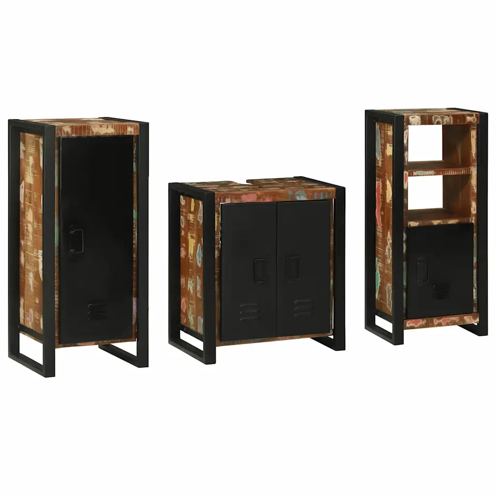 Set di mobili per il bagno 3 pcs Legno Recuperato Massello 3305631