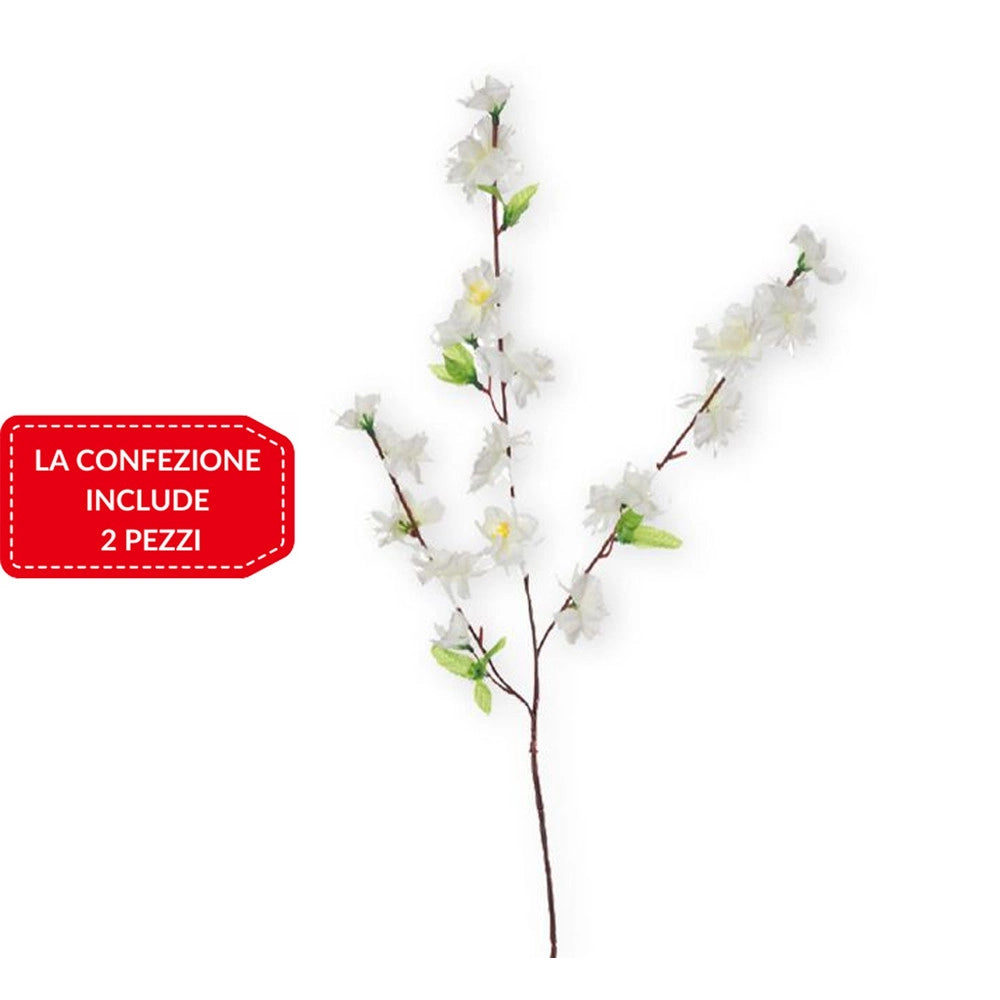 Trade Shop - 2 Pz Fiori Pesco Finti Artificiali Primavera Decorazione Interno Esterno Bouquet -
