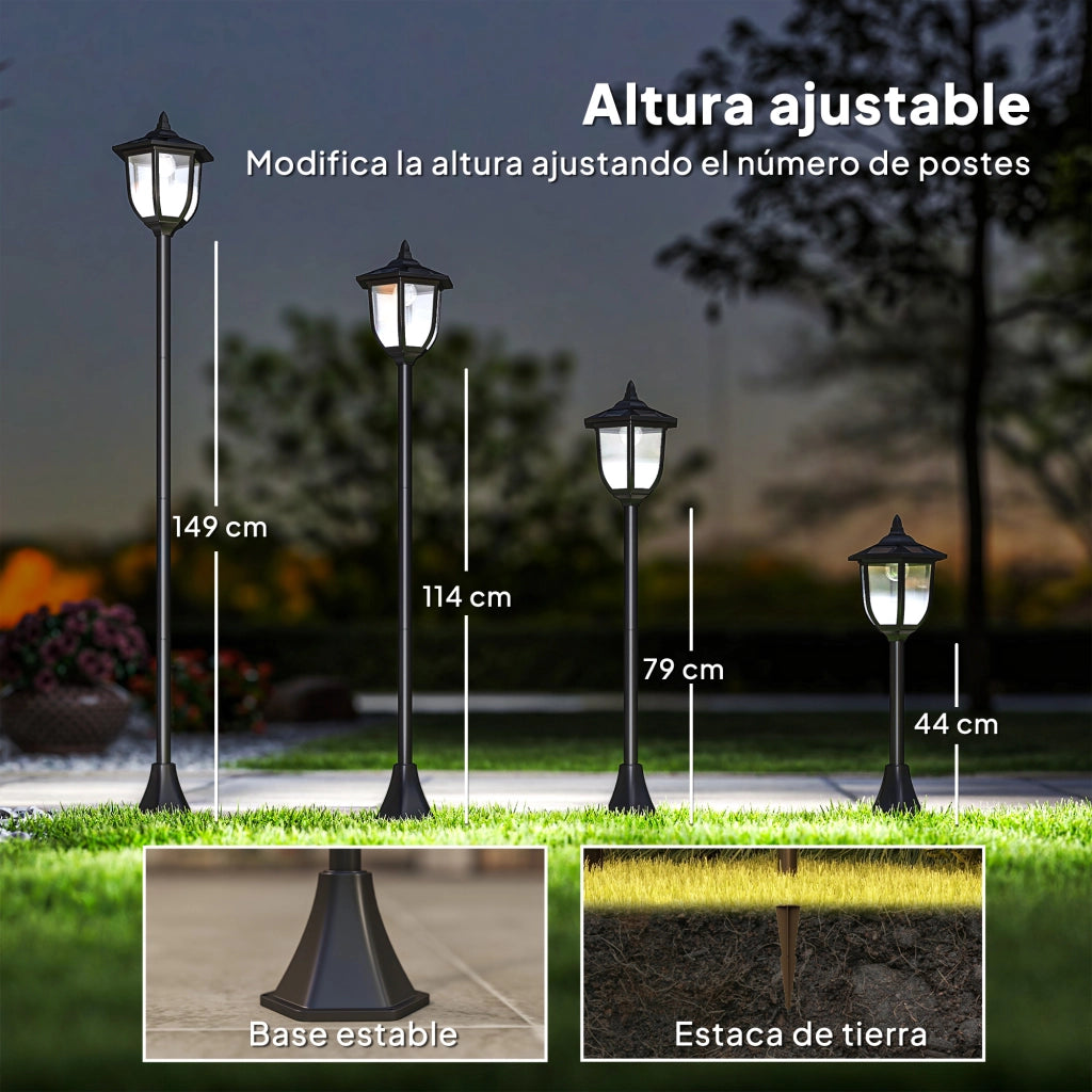 Lampada Solare da Giardino ¨C zephmum ¨C ?26.5x177cm Nero