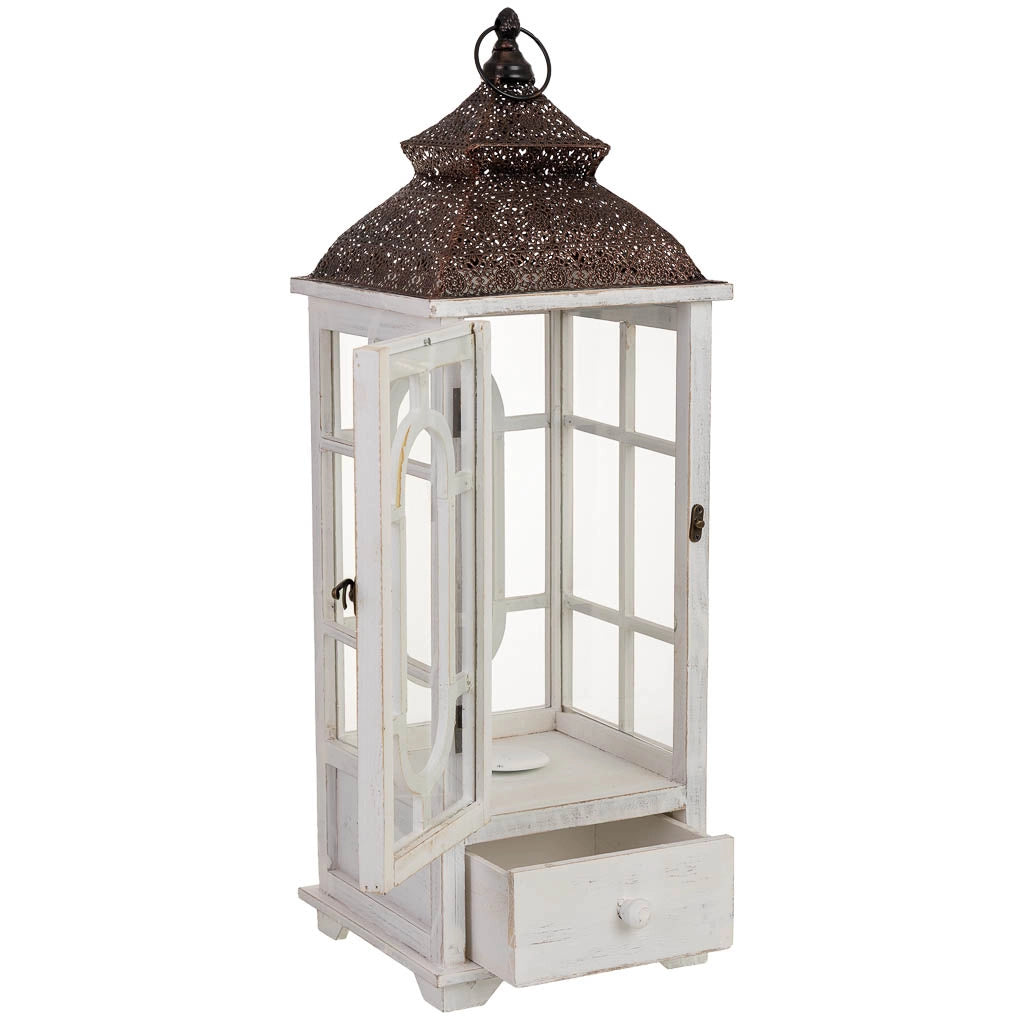 Lanterna in legno 24x24x70h cm
