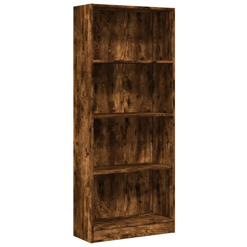 Libreria Rovere Fumo 60x24x143 cm in Legno Multistrato 857816