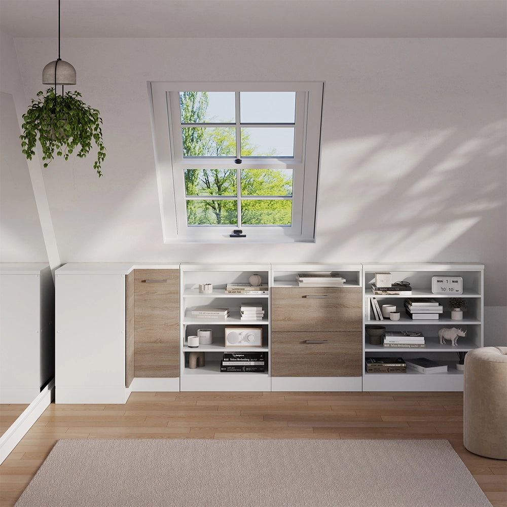 Mobile sottotetto Mobile angolare Rion Sonoma/Bianco 75.6 x 83.8 cm con 1 porta Vicco