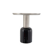 Tavolino da caffe' Art Deco 725 in metallo nero e argento