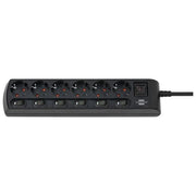 Brennenstuhl 1153110116 prolunghe e multiple 2 m 6 presa(e) AC Interno Nero
