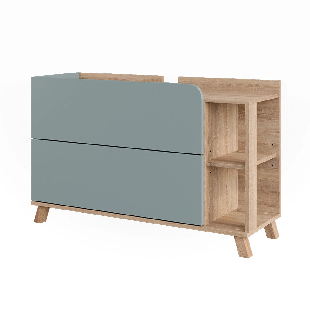 Vicco Mobiletto per lavabo Sonoma/blu 100 x 65 cm con 2 cassetti