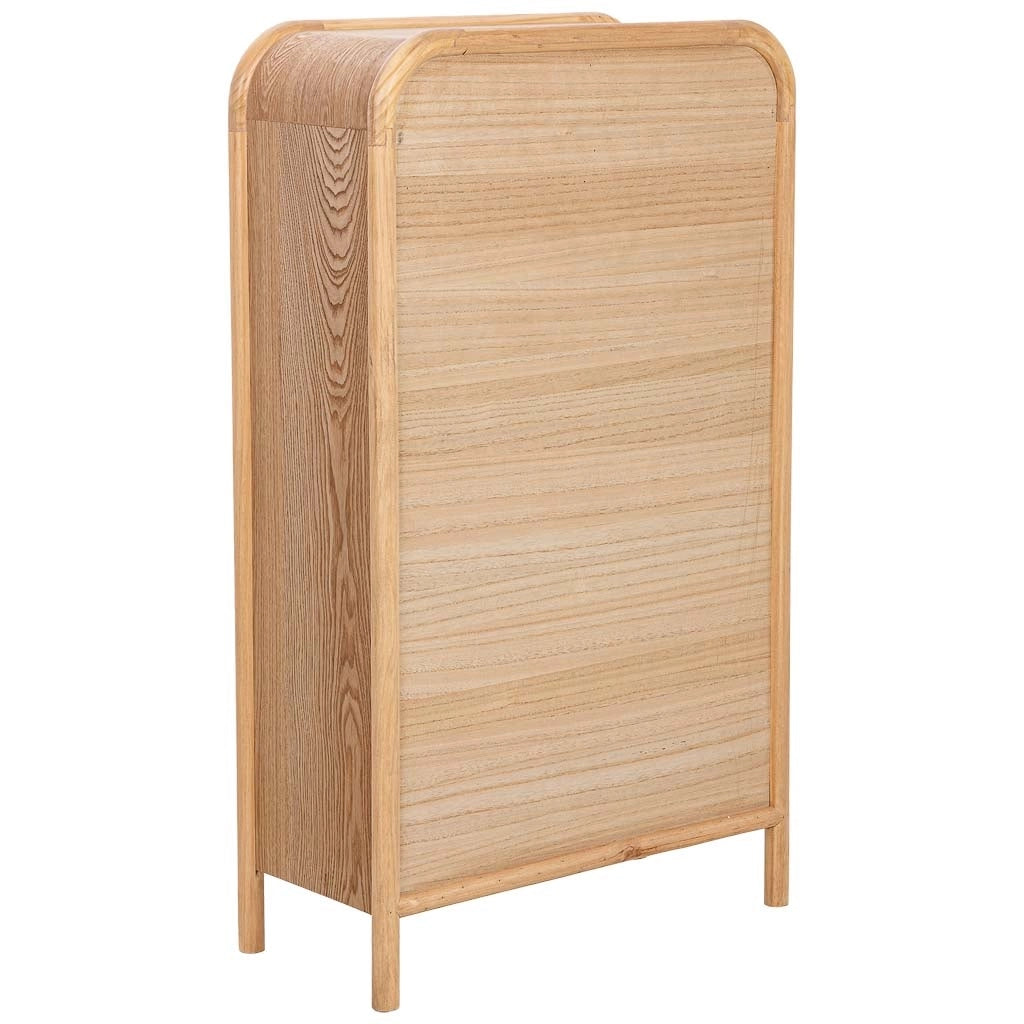 Scarpiera in legno e rattan marrone 70x32x120h cm