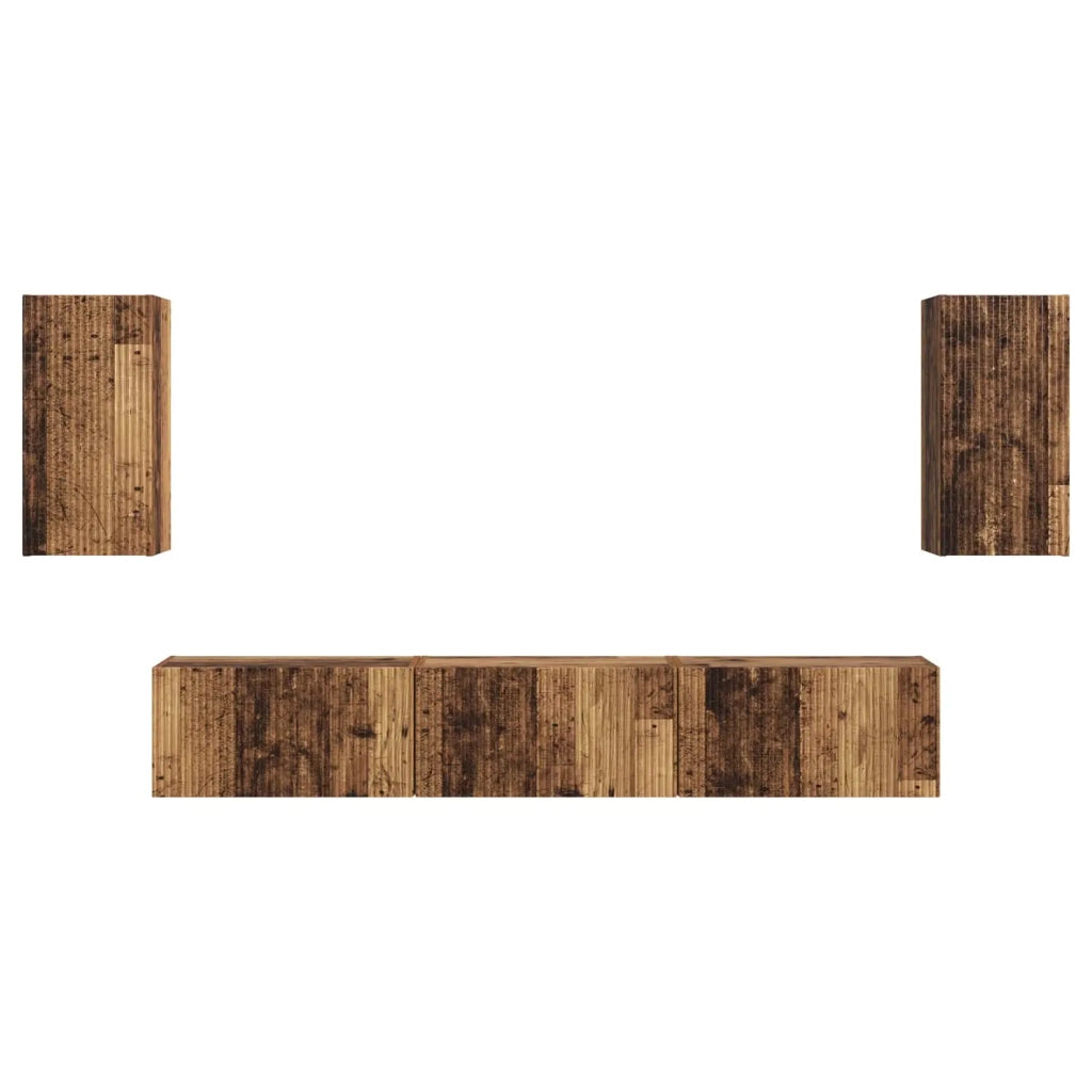 Set mobile TV 5 pcs Legno vecchio Legno multistrato