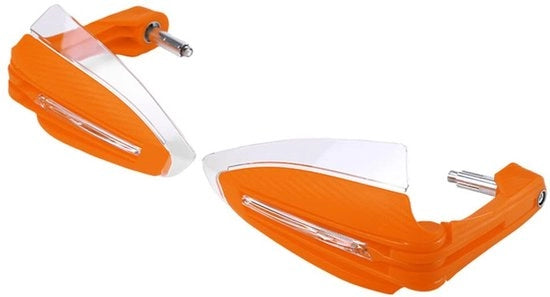Protezione per motociclo da off-road - luce di direzione LED - forma universale - nero - protezione del pedale - adatto per manubrio 7/8 pollici - inclusa protezione del manubrio - compatibile con stuzzo 7/8 pollici