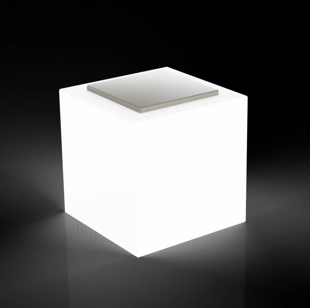 Pouf da Giardino Luminosto 50x50 cm con Cuscino in Resina Arkema Iris Comfort SL