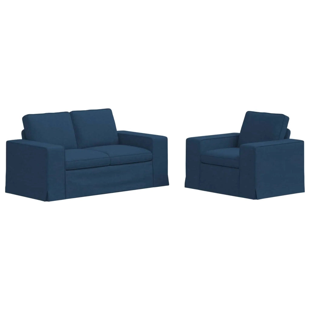 Set di divani 2 pcs Blu 162 x 80 x 82 cm Tessuto