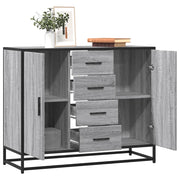 Credenza Grigio Sonoma 92x35x76 cm in Legno Multistrato
