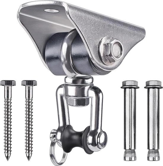 Schienal supporto oscillante pesante 360 gradi rotativo - acciaio inossidabile - oscillatore silenzioso - attacco per lenzuola - beugel per montaggio a soffitto - trattenuta per appendiabiti - schienal oscillante yoga