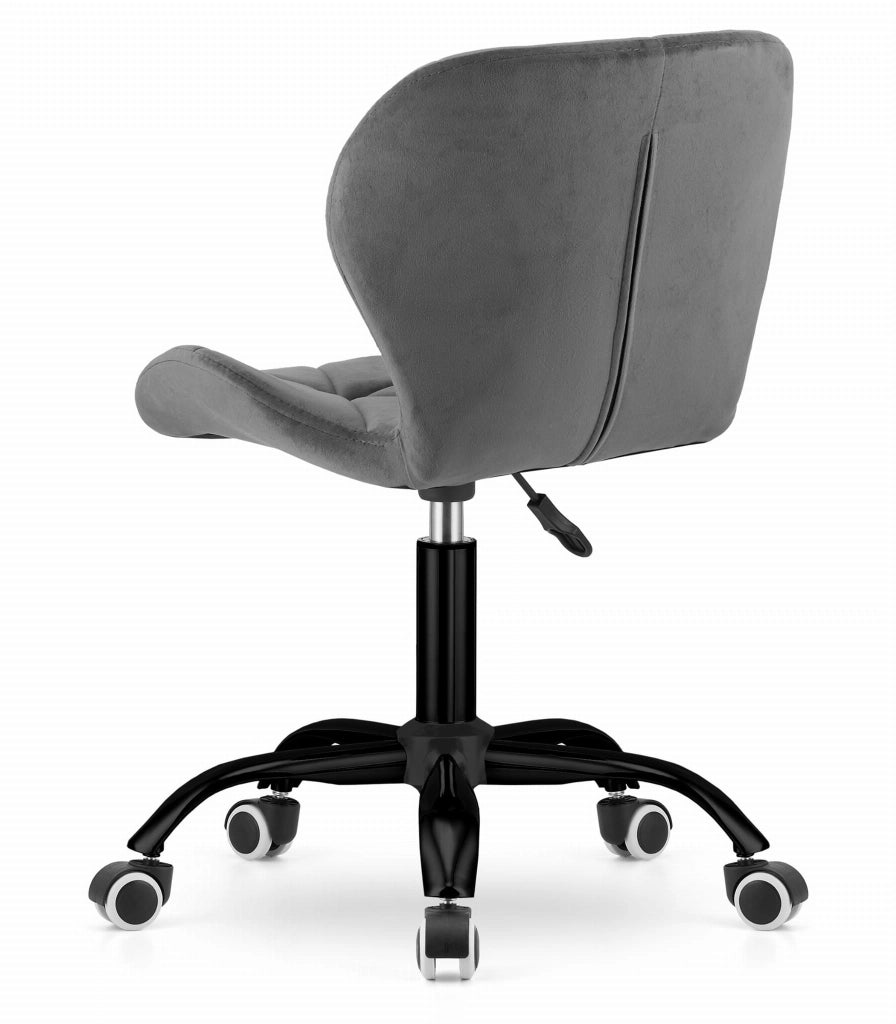 Sedia girevole Valora NOTO in velluto grigio scuro ergonomica per ufficio
