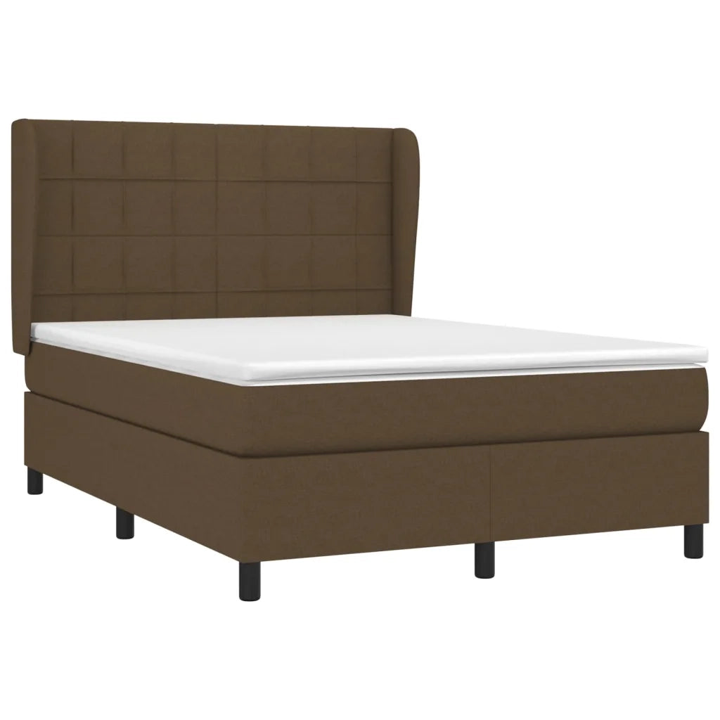 Giroletto a Molle con Materasso Marrone Scuro 140x190cm Tessutocod mxl 122080
