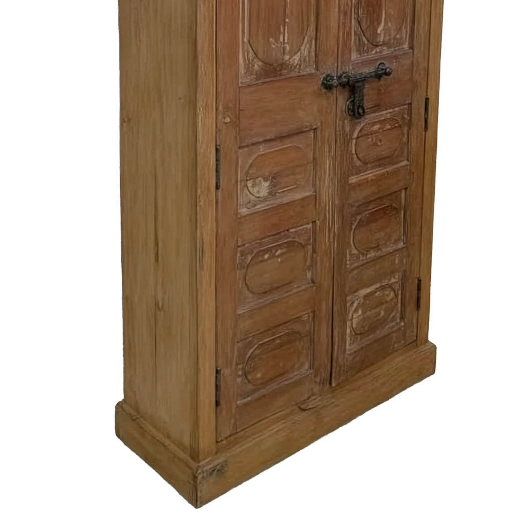 Armadio in legno con finitura artigianale marrone, 97x36x210h cm