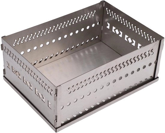 Sostegno per Pietre Sauna con Capacità 50 Kg - Acciaio Inossidabile - Cassetta di Legna - Box per Vuur di Legna - Montaggio Facile - Alta Conduttività Termica - Cassa per Pietre Sauna