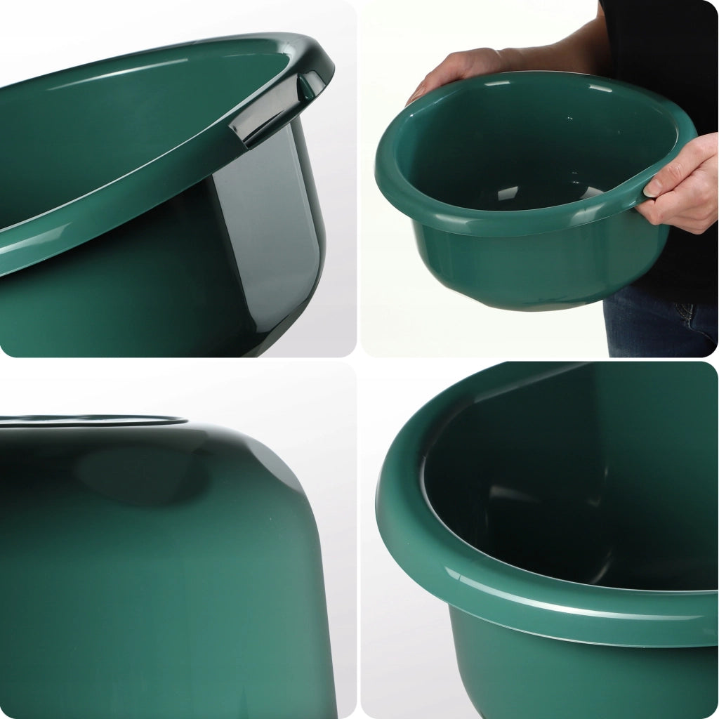 Bacinella in plastica KADAX da 5 litri, rotonda, con manici.