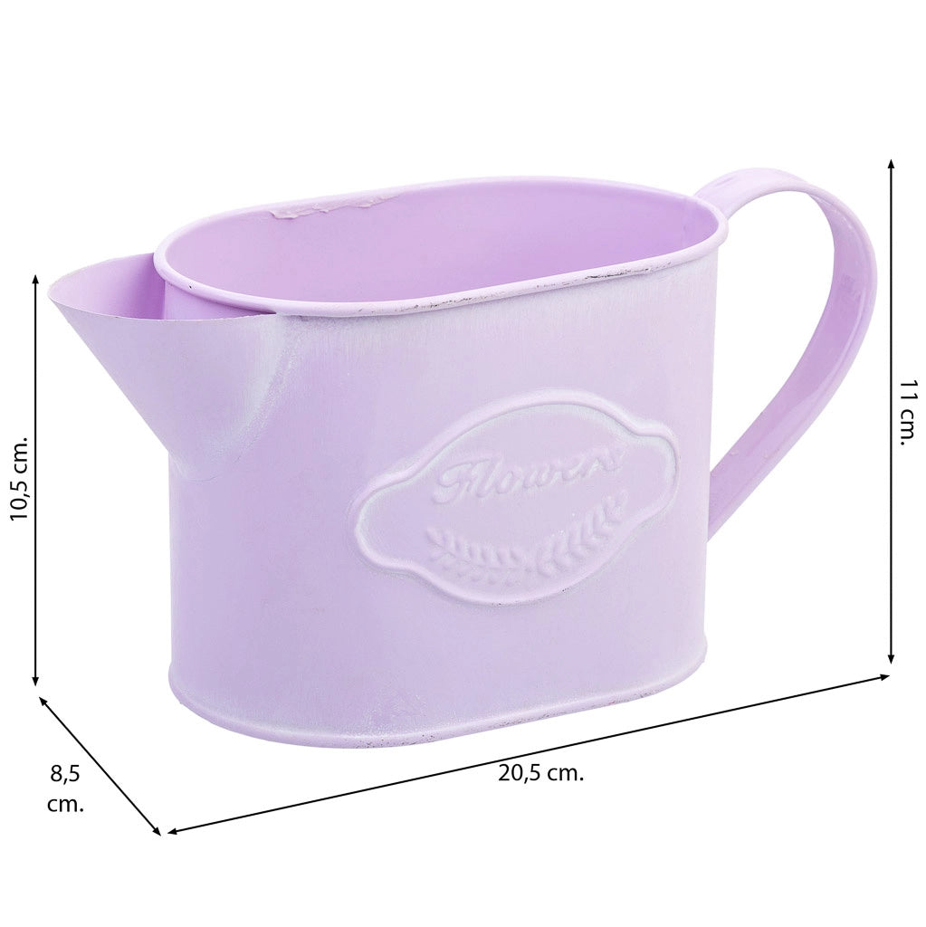 Annaffiatoio in metallo rosa 20,5x8,5x105/11h cm