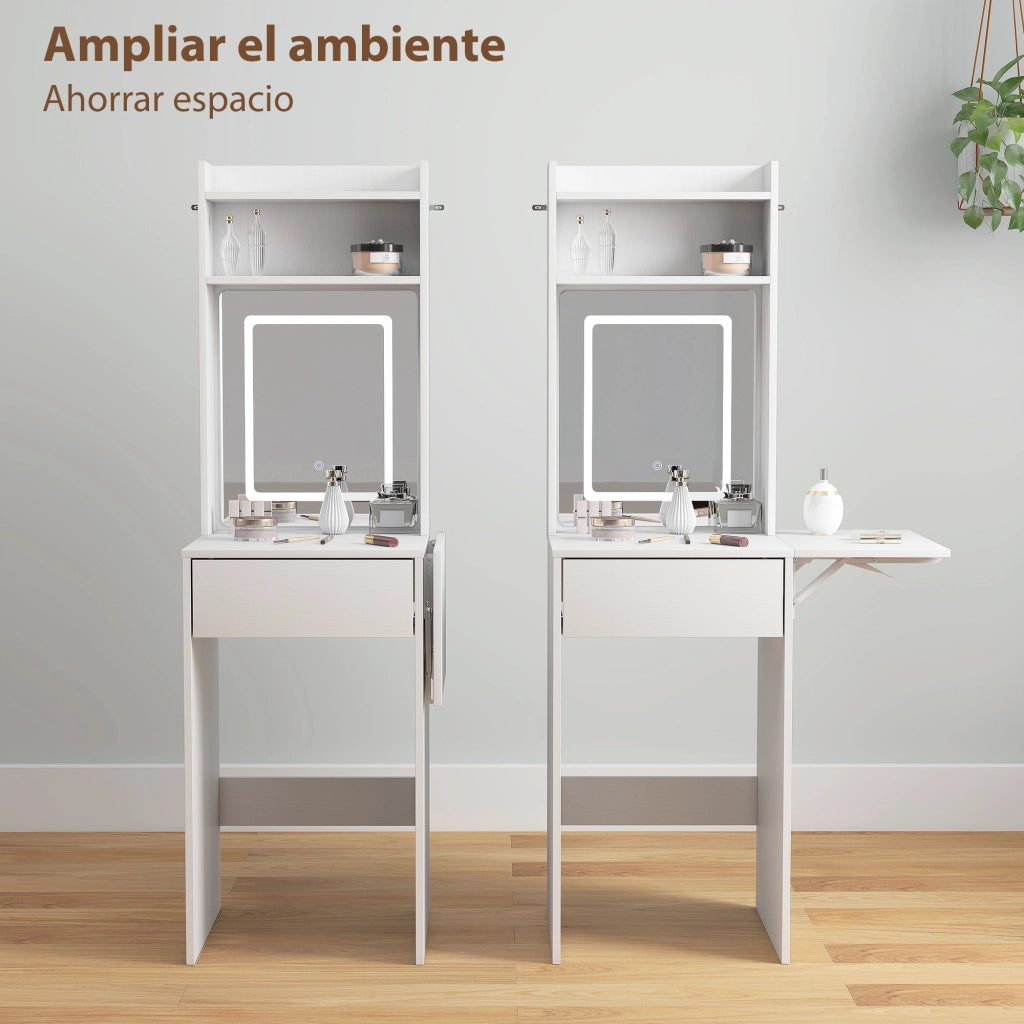 Tocador Trucco con Luci LED e Specchio ¨C zephmum ¨C Bianco