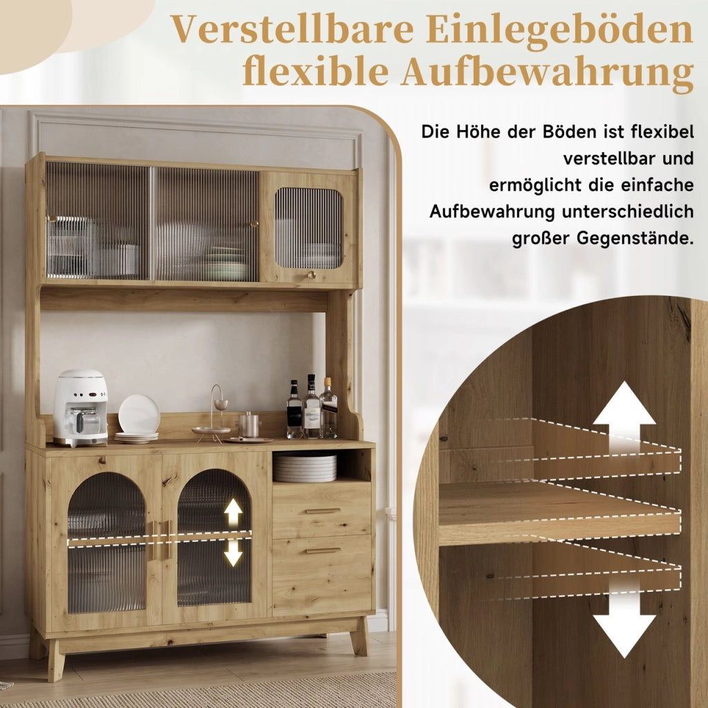 ARMADIO ALTO 120x40x178 cm in Pannello di Legno Colore Legno con prese USB-A/USB-C