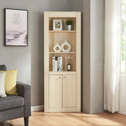 Armadio Angolare Eura con Scomparti Aperti e Chiusi - Effetto Rovere [en.casa]
