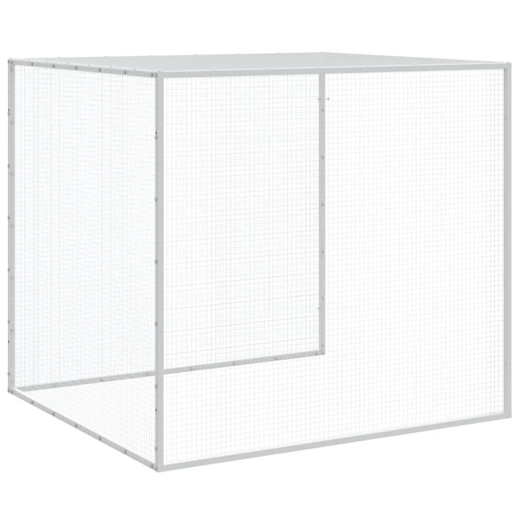 Pollaio/recinto con tetto trasparente 803 x 98 x 90 cm acciaio zincato grigio 02_0043988