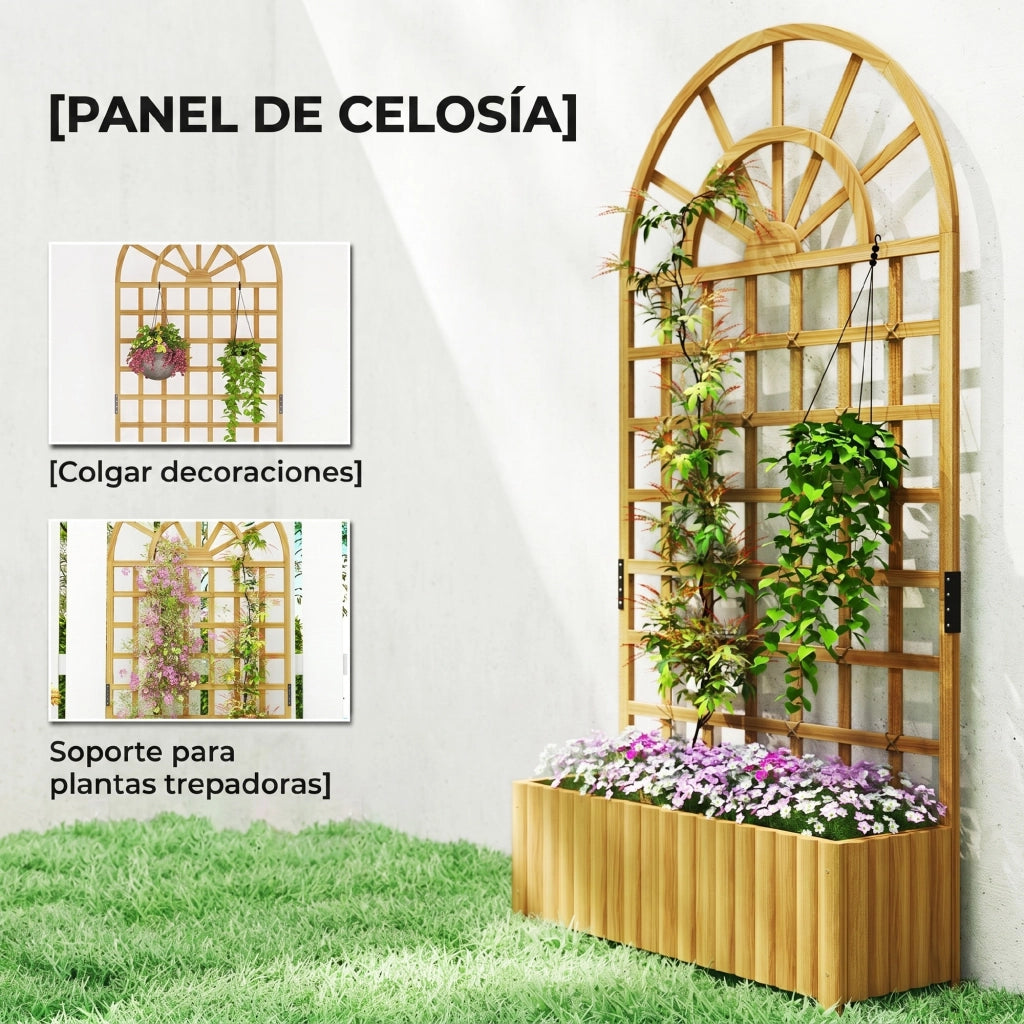Graticcio per Giardino con Vasi ¨C zephmum ¨C 90x30x180 cm Legno Naturale