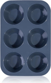 Muffiniera in Silicone per 6 Muffins - Fornello Antiaderente per Biscotti - Grande Cassetta per Cupcake - Biscotto Brownie Panetto - Biscotto Yorkshire Pudding - Grigio 278 x 19 x 5 cm