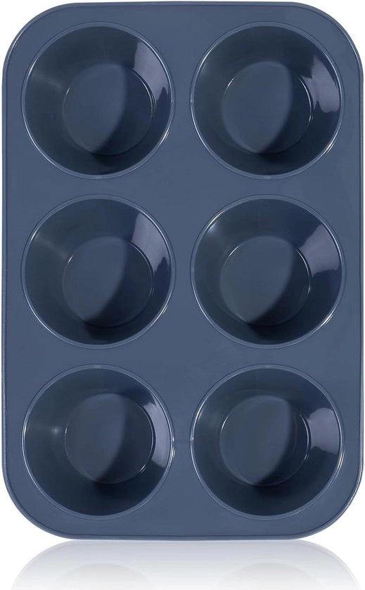 Muffiniera in Silicone per 6 Muffins - Fornello Antiaderente per Biscotti - Grande Cassetta per Cupcake - Biscotto Brownie Panetto - Biscotto Yorkshire Pudding - Grigio 278 x 19 x 5 cm