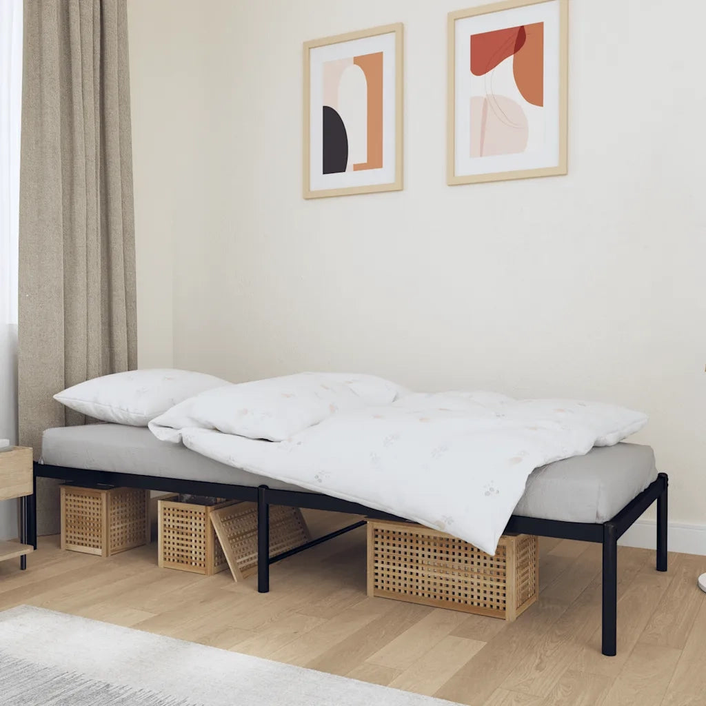 Giroletto-Struttura Letto in Metallo Nero 75x190 cm 945262