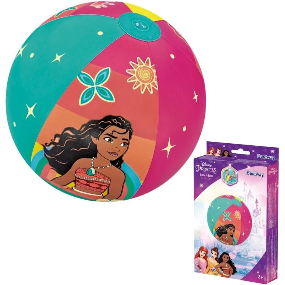 Trade Shop - Pallone Da Spiaggia Piscina Gonfiabile Tema Principesse Disney Bambine 2+anni 51cm 91042w -