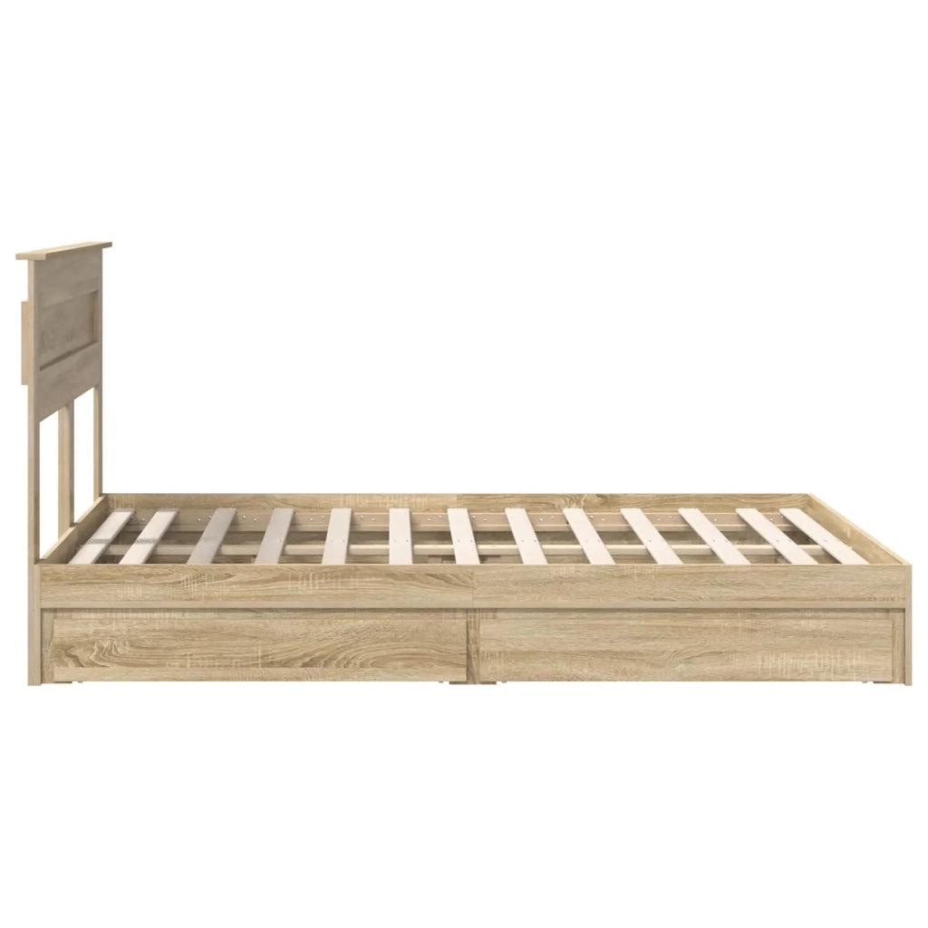 Letto con Contenitore con testiera Rovere Sonoma 140 x 200 cm 3409914