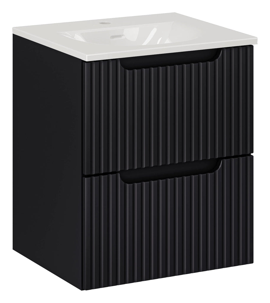 Set mobili bagno 50 cm con lavabo per mobile SKY Nova Black 50 x 1401 x 40 cm