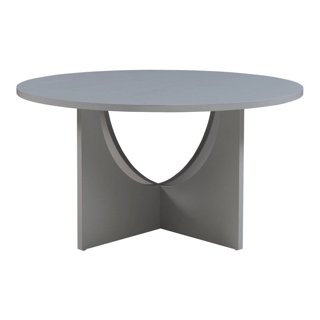 Tavolino da Caffè Rindal con Piano Rotondo - Grigio Chiaro [en.casa]