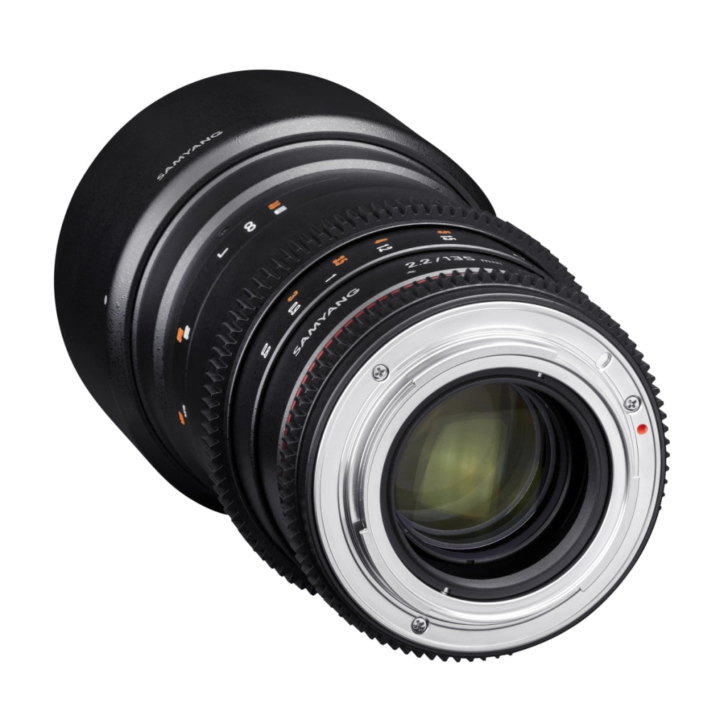 135/2.2 Lens Video DSLR Canon EF obiettivo video con messa a fuoco manuale 0.8 gear, teleobiettivo a specchio nero