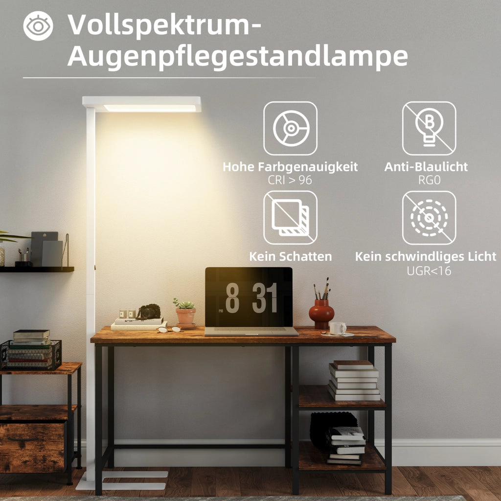Lampada da terra LED ¨C zephmum ¨C Bianco, metallo, plastica