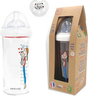 Set di flaconi per l'allattamento anti-colica per bambini da 6 mesi in poi - 360ml flacone con collo largo - leggero e duraturo - Beccuccio di silicone puro