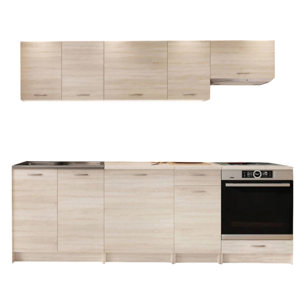 Cucinino Elettrodomestici non inclusi, Camerino, Cucina un Ripiano, Marrone Rovere