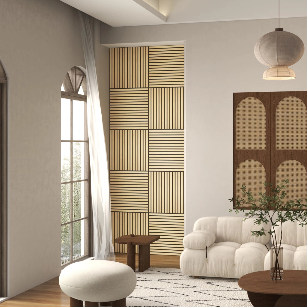 Pannello Fonoassorbente ¨C zephmum ¨C MDF e Poliestere Colore Quercia 60x60x4 cm