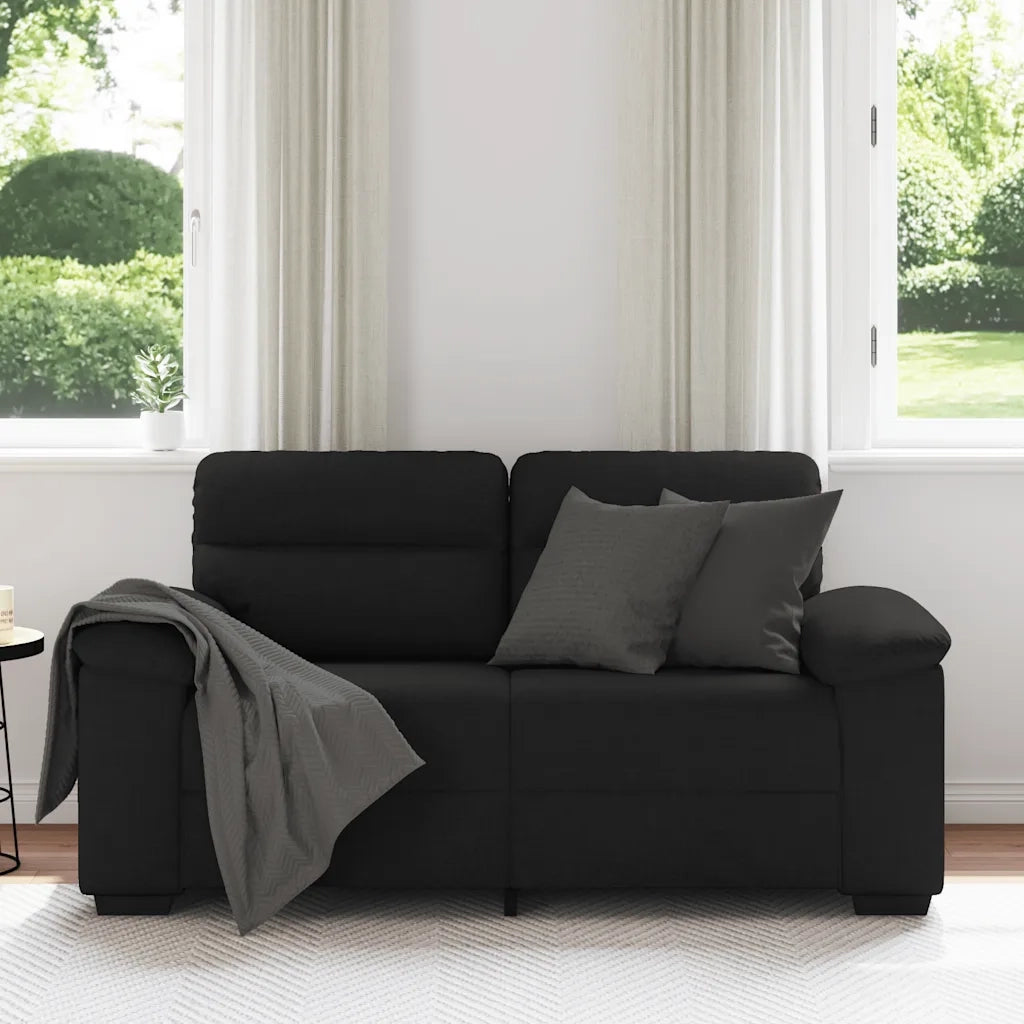 Divano | Divano da soggiorno | Sofa a 2 Posti Nero 160x81x84 cm in Tessuto